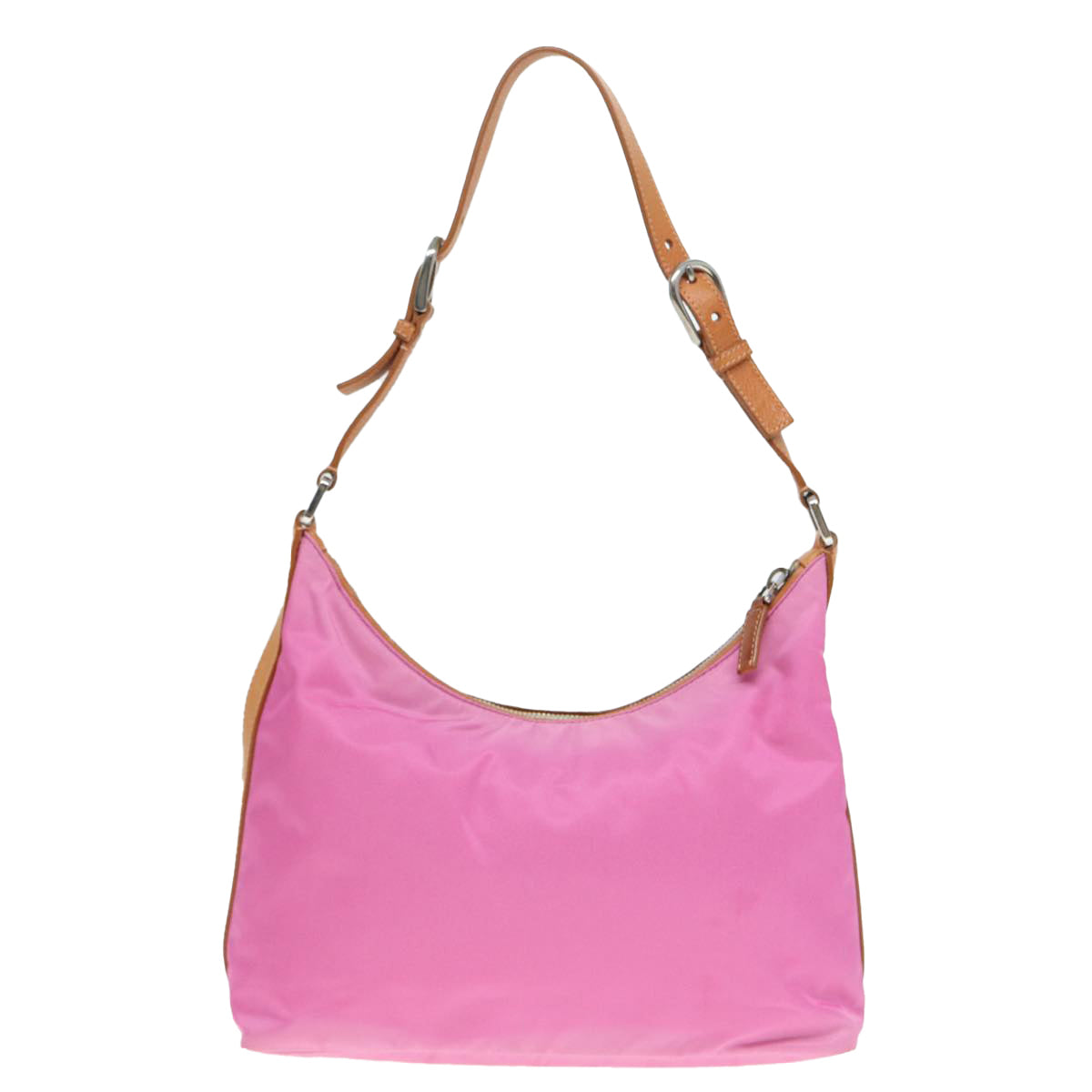 PRADA Shoulder Bag Nylon Pink Silver Auth