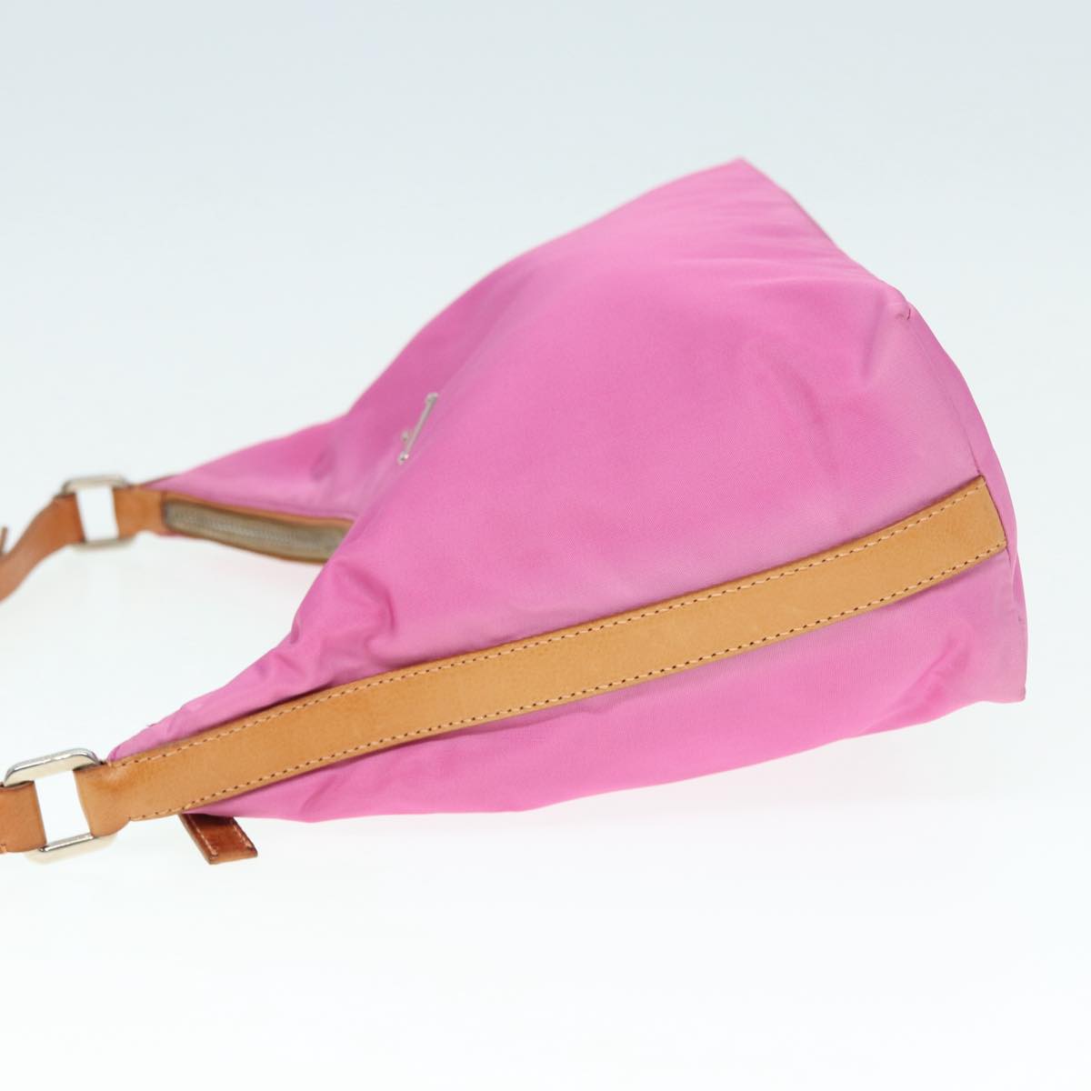 PRADA Shoulder Bag Nylon Pink Silver Auth