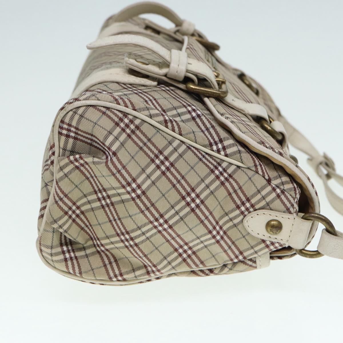 Burberry Nova Check Blue Label Shoulder Bag Canvas Beige Auth ki4854
