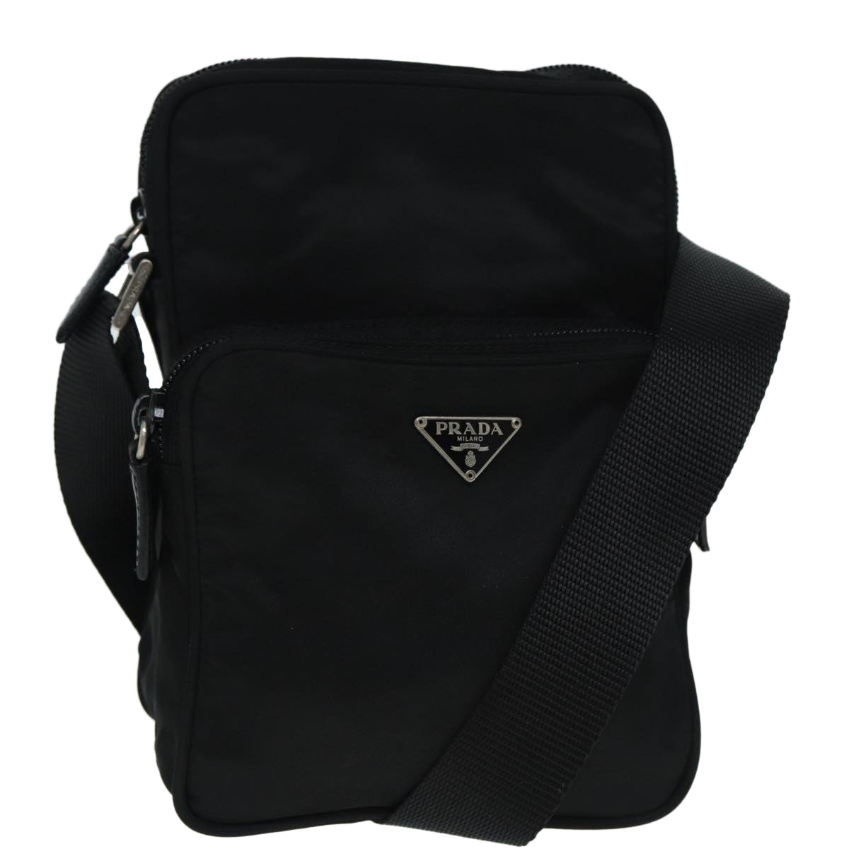 PRADA Shoulder Bag Nylon Black Auth