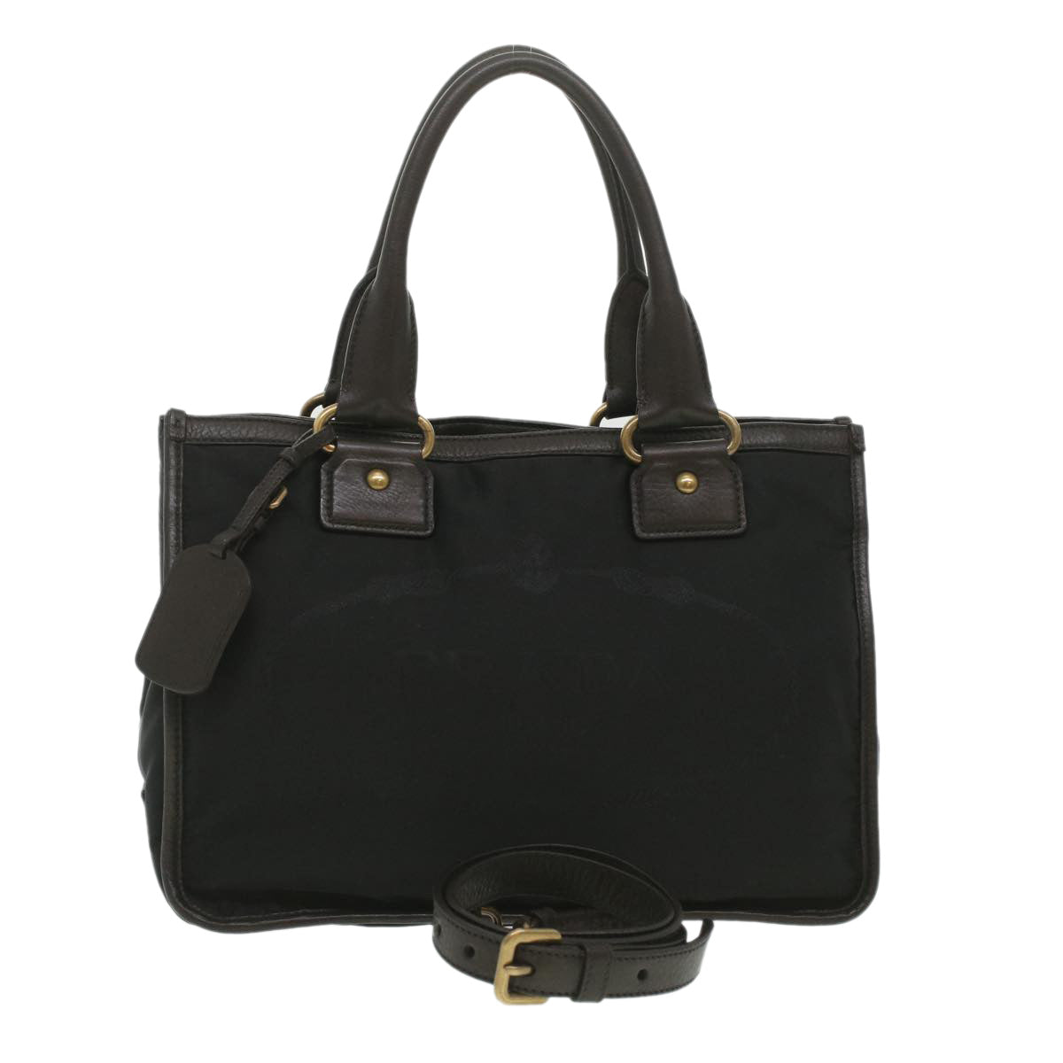 Prada Hand Bag Nylon 2way Black