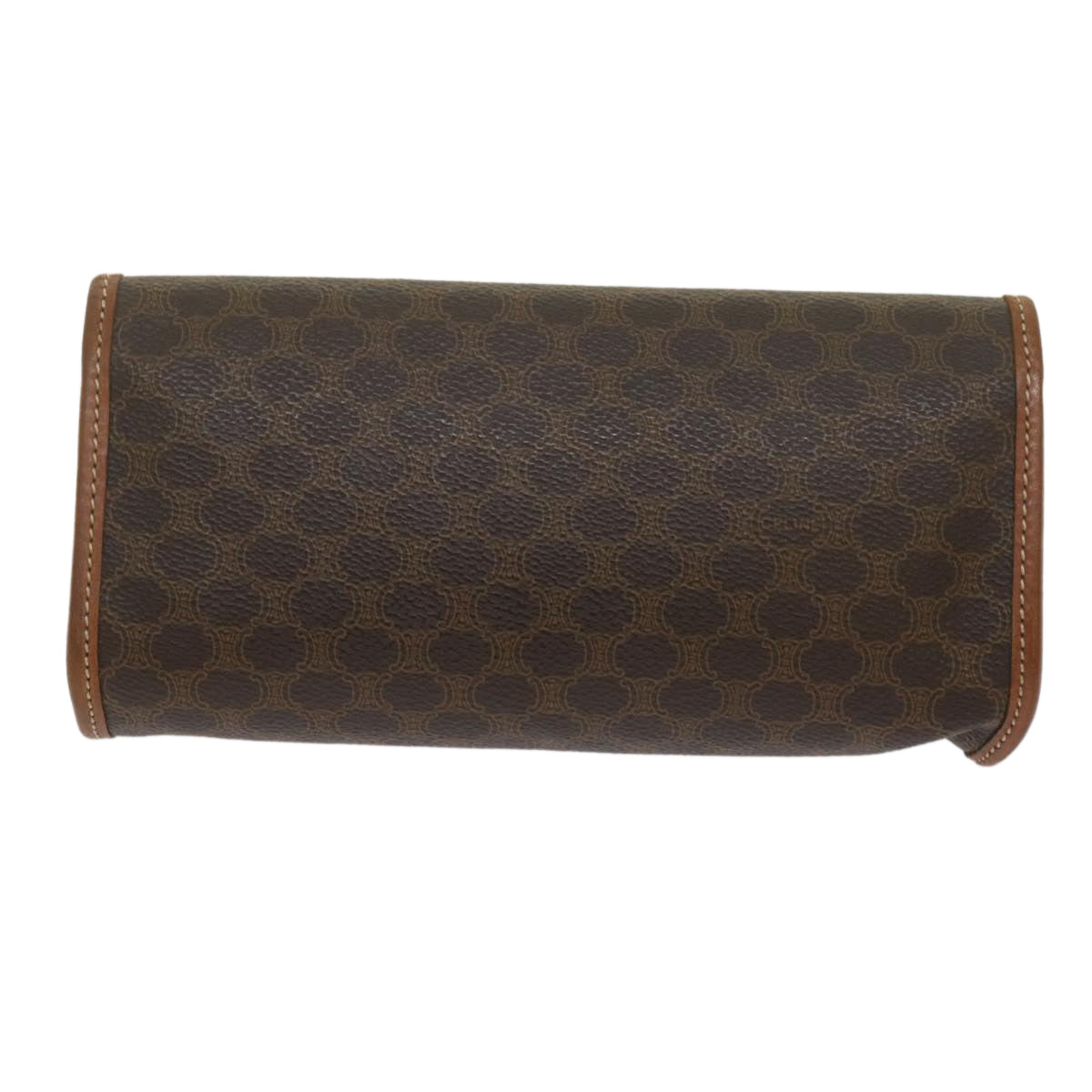 Luxury CELINE Macadam Canvas Pouch PVC Leather Brown kk204