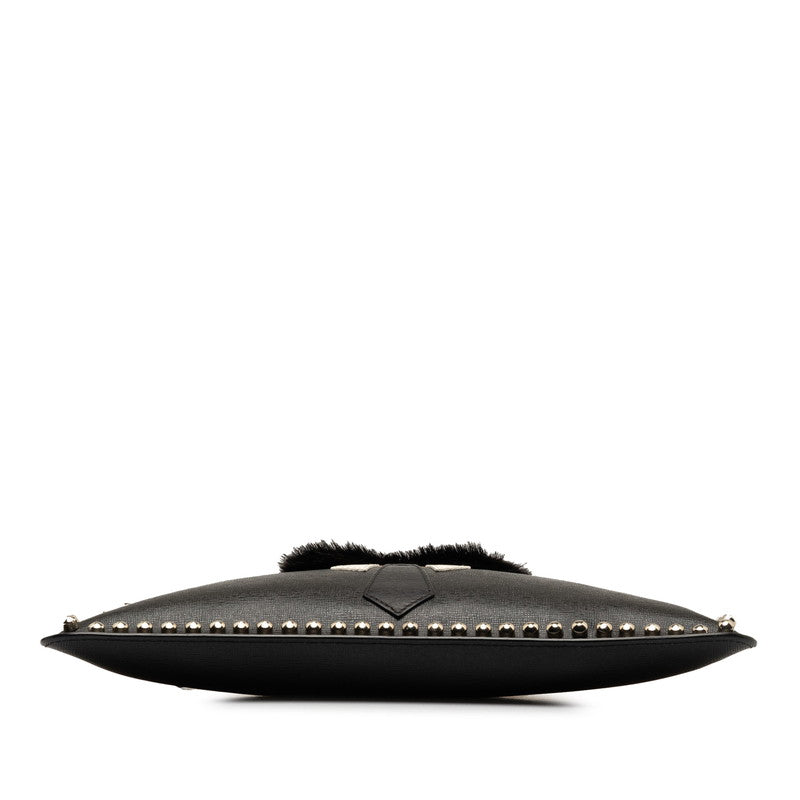 Fendi Zucca Canvas Leather Handbag