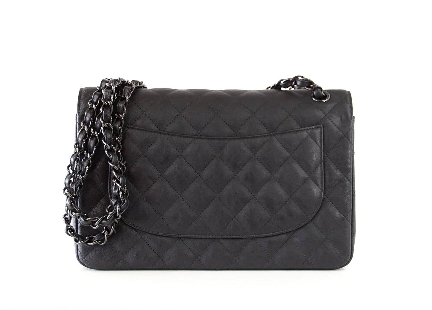 Chanel Bag Quilted So Black Jumbo Classic Double Flap Calfskin Limited Edition