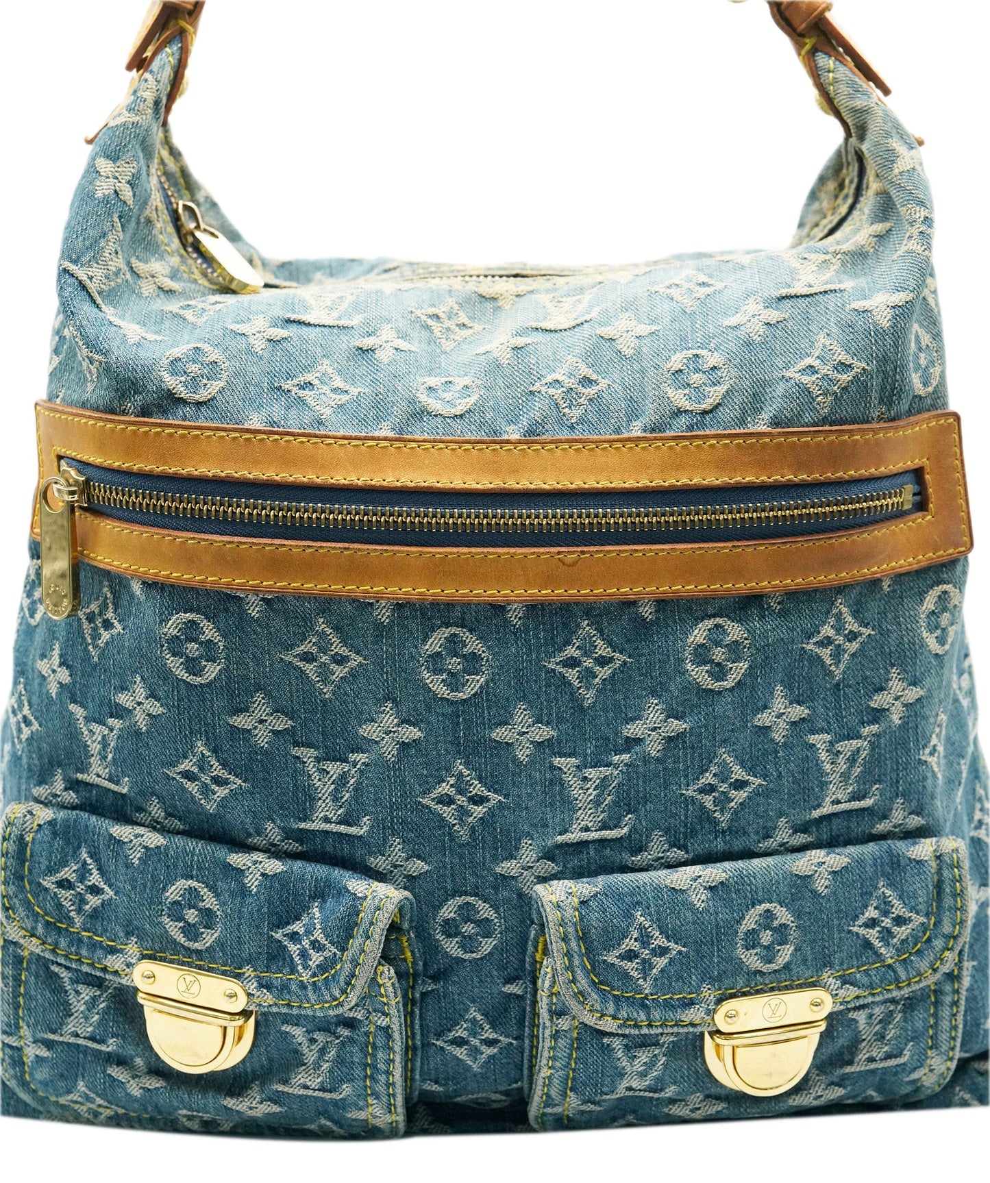 Louis Vuitton Monogram Denim Baggy GM Shoulder Bag in Blue 2005 ALL0943