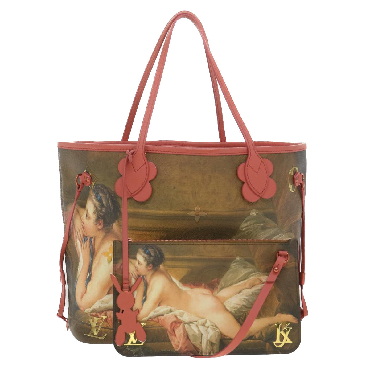 LOUIS VUITTON Masters Collection Neverfull MM Tote BOUCHER Pink M43357 LV lt759A