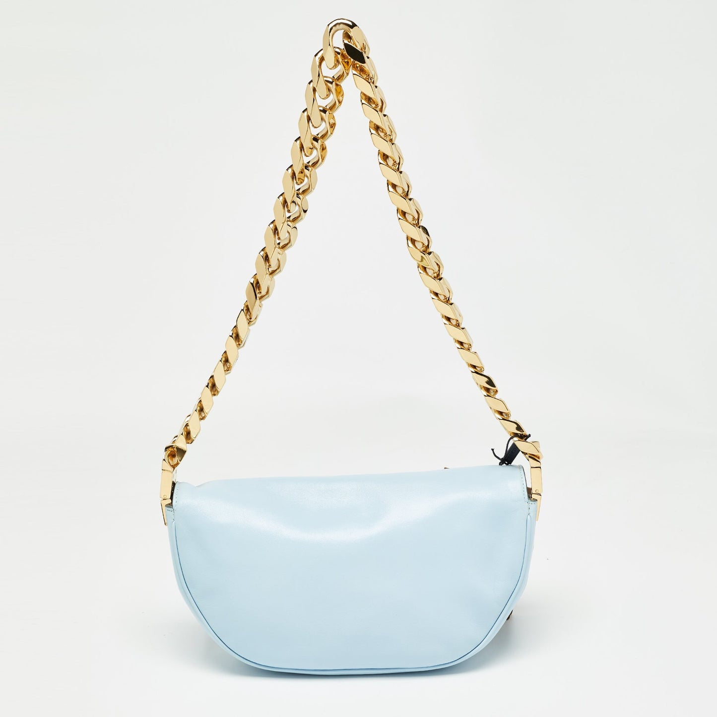 BURBERRY Light Blue Soft Leather Small Olympia Bag