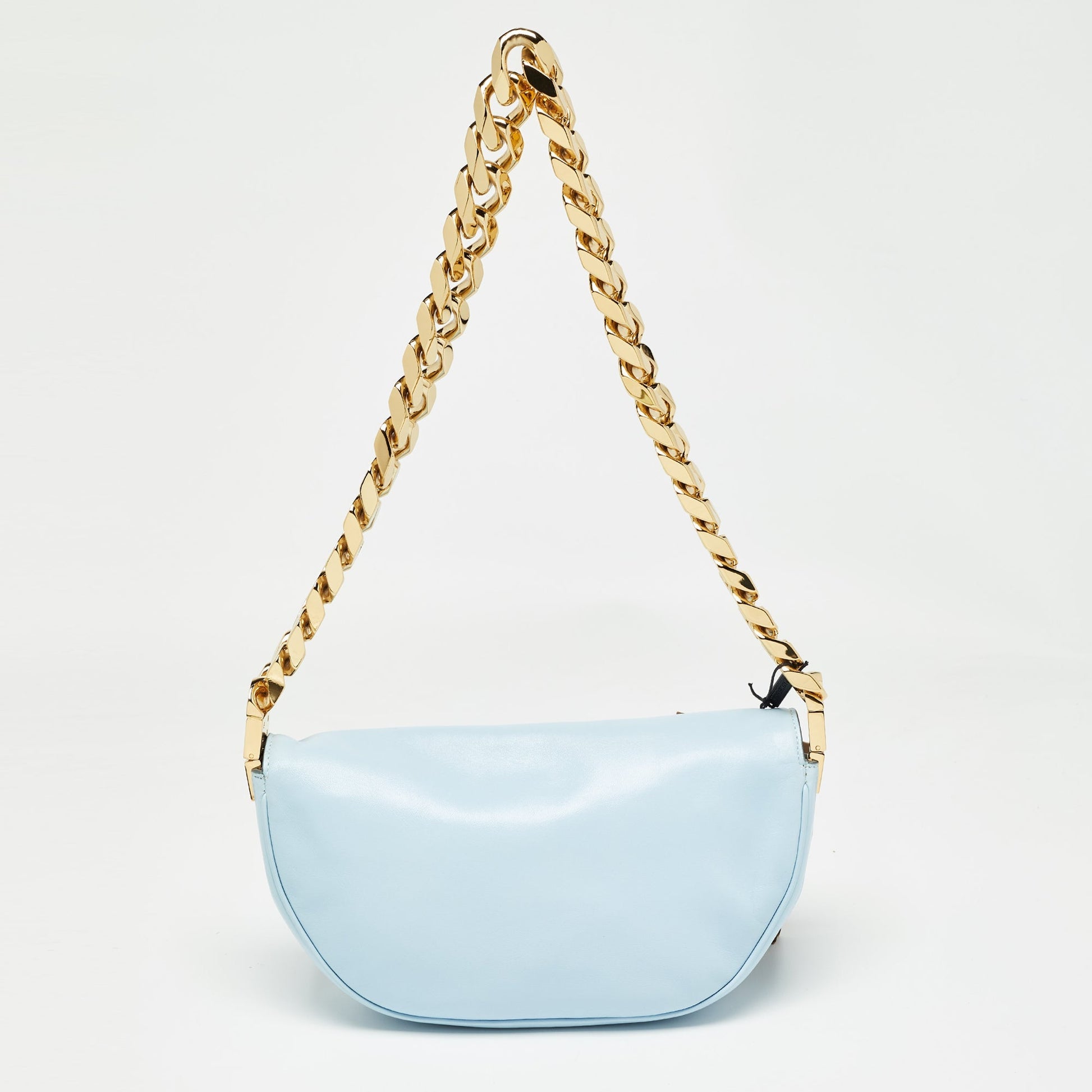 BURBERRY Light Blue Soft Leather Small Olympia Bag