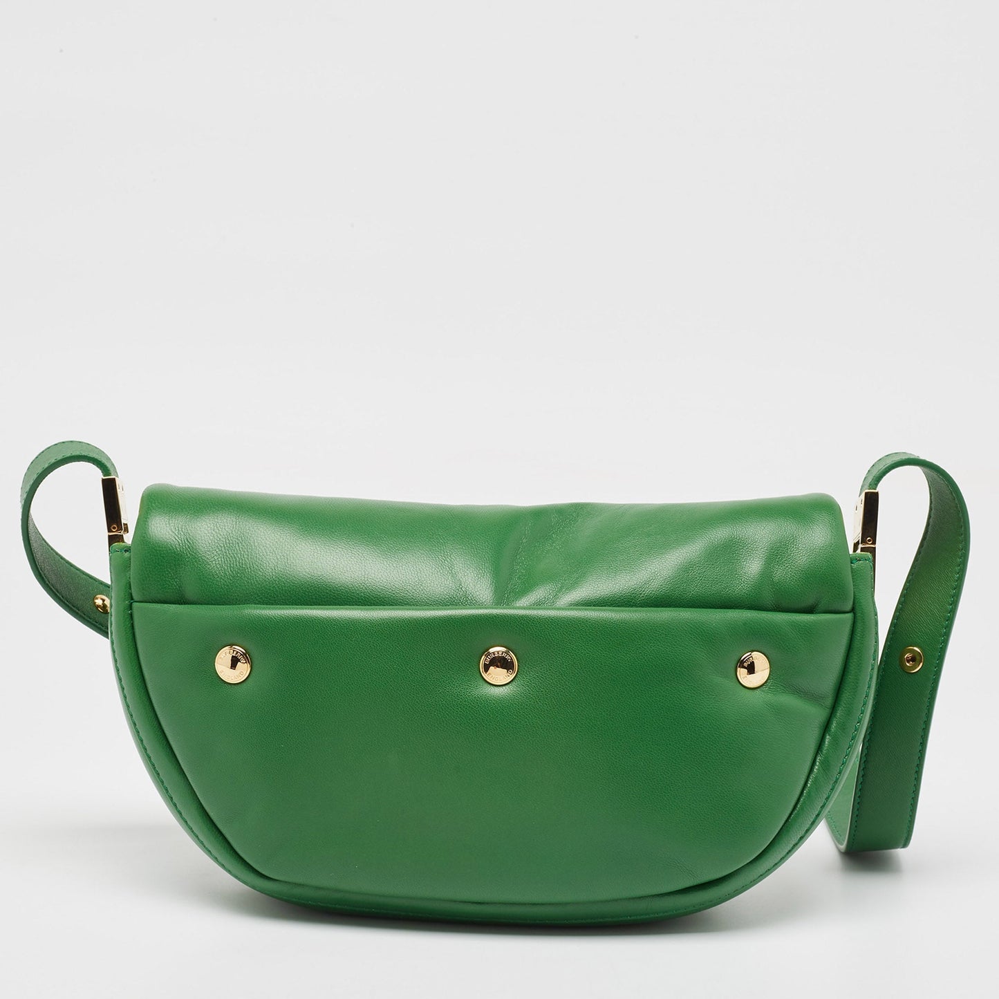 BURBERRY Green Leather Small Olympia Shoulder Bag