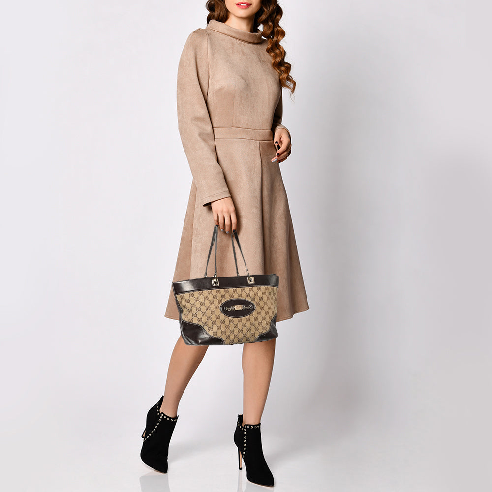 Gucci Leather Canvas Tote Style 65