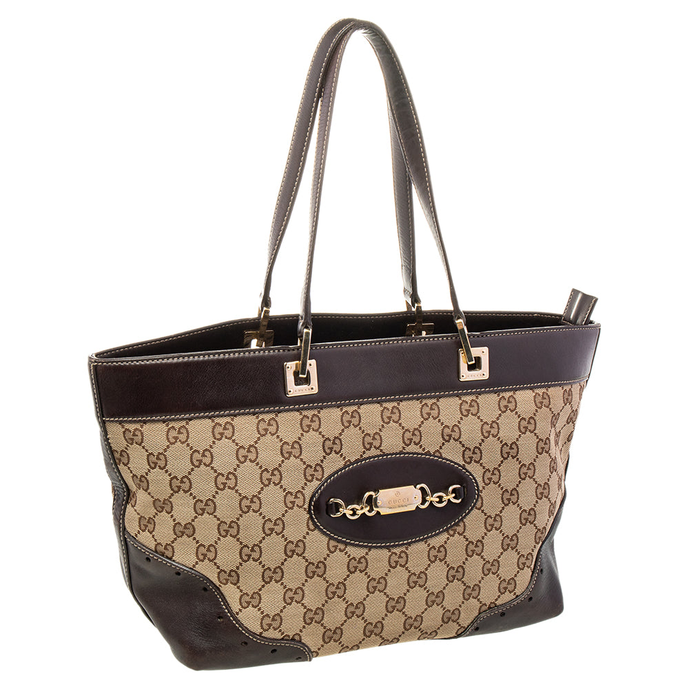 Gucci Leather Canvas Tote Style 65