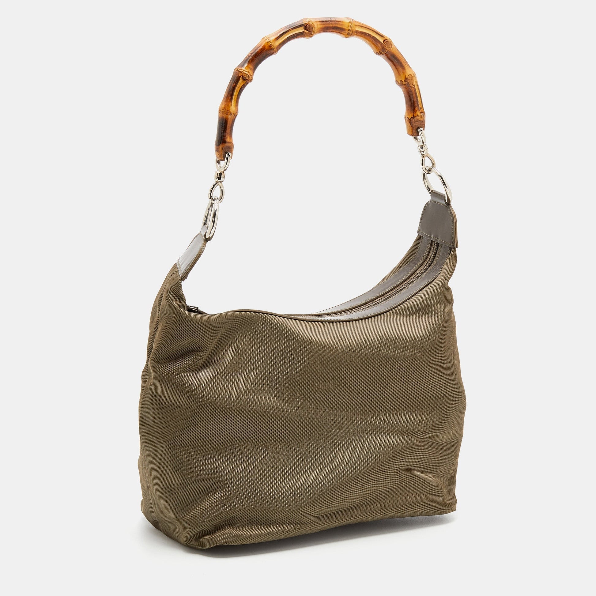 Gucci Lou Leather Canvas Shoulder Bag