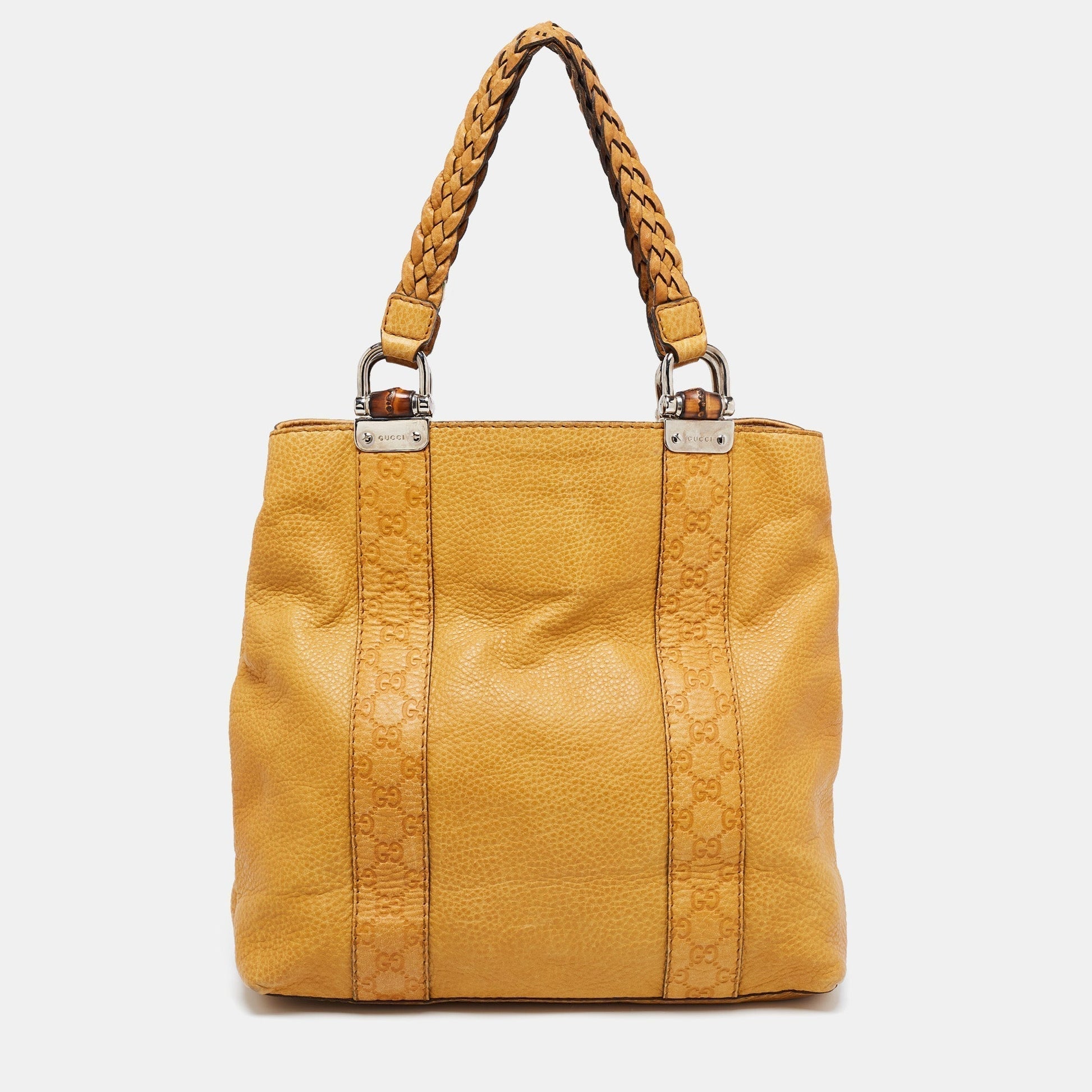 Gucci Bamboo Yellow Leather Tote