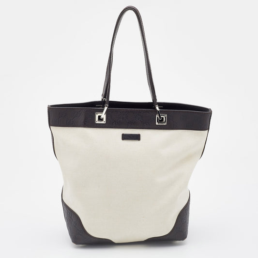 Gucci Lou Leather Canvas Tote