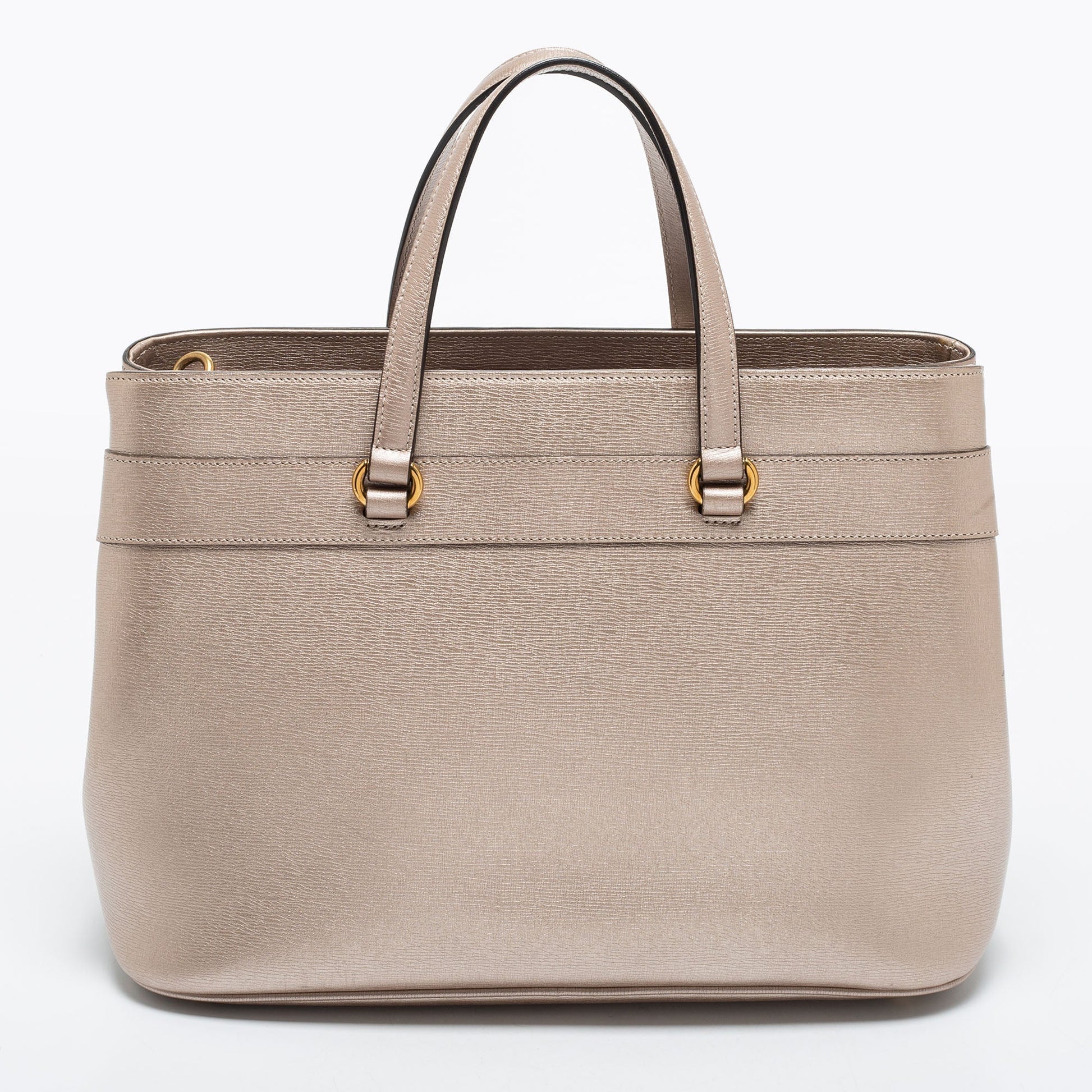 Gucci Lou Leather Top Handle Tote