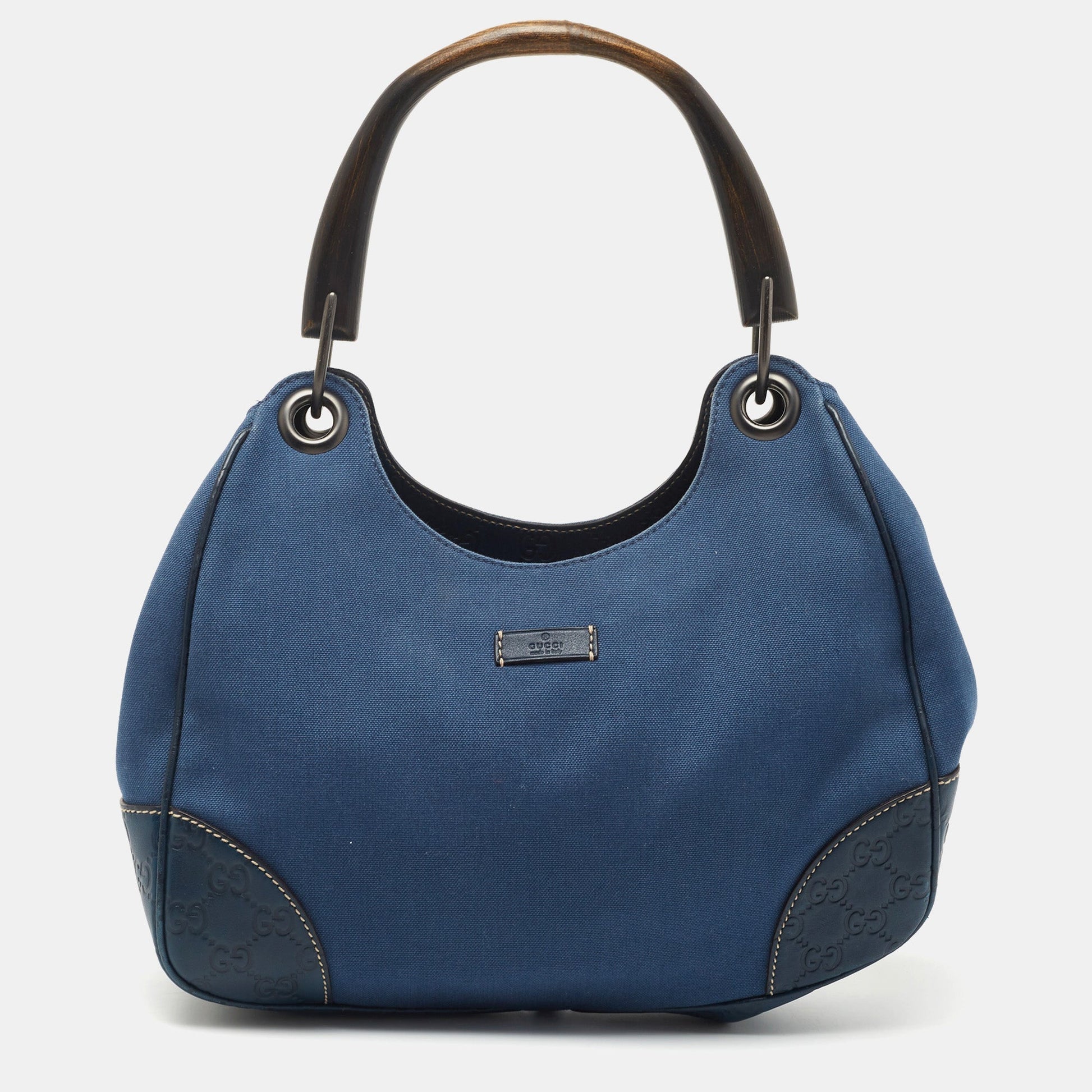 Gucci Lou Leather Canvas Shoulder Bag