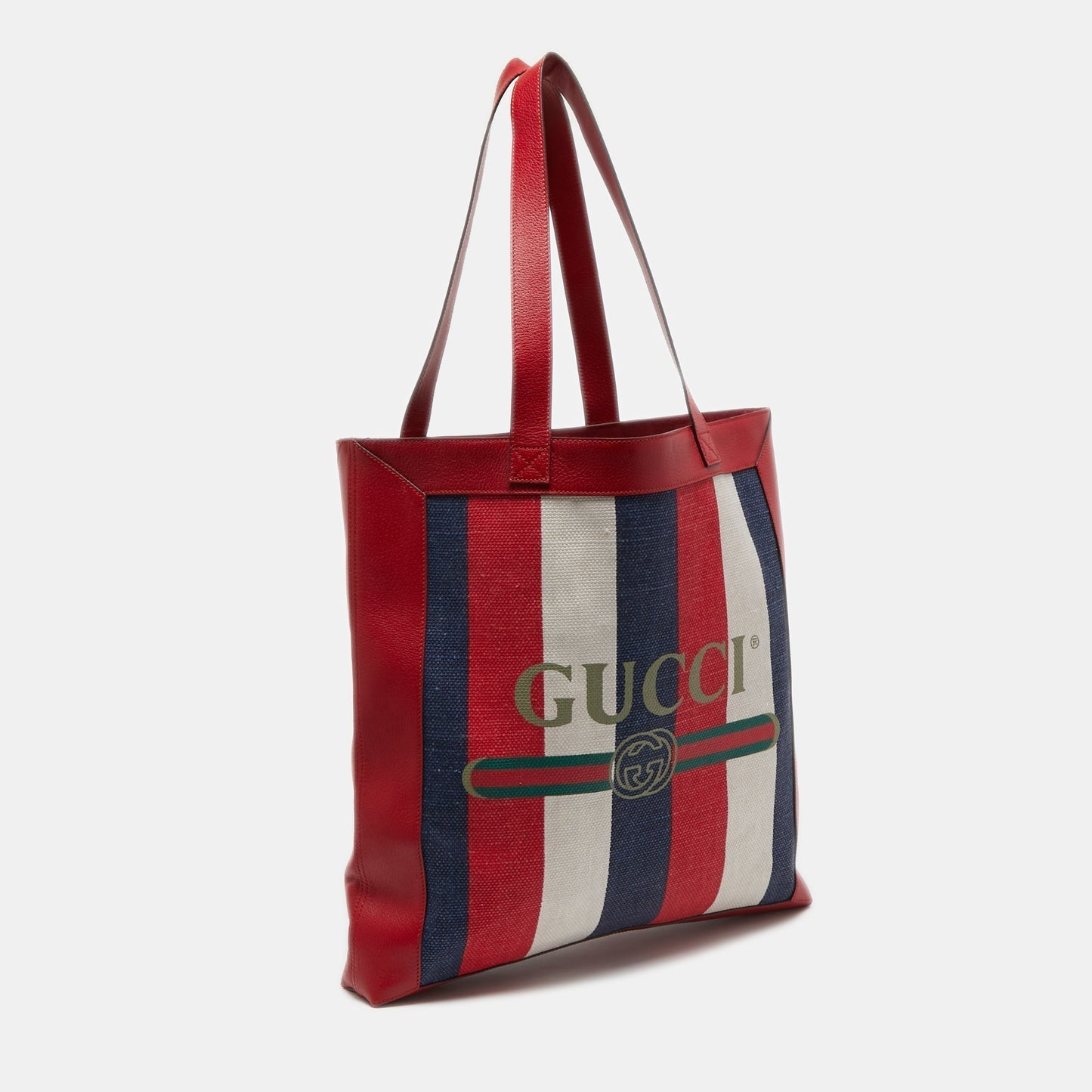 Gucci Lou Leather Canvas Tote