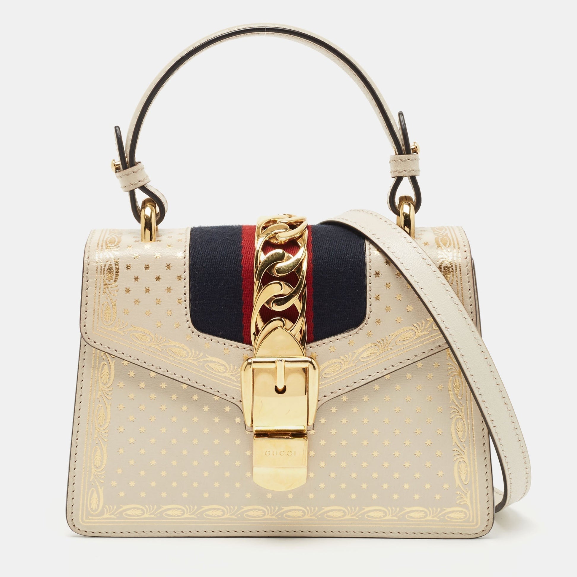 Gucci Lou Monogram Chain Leather Crossbody