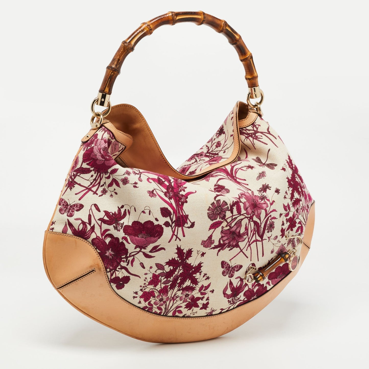 Gucci Lou Leather Canvas Shoulder Bag