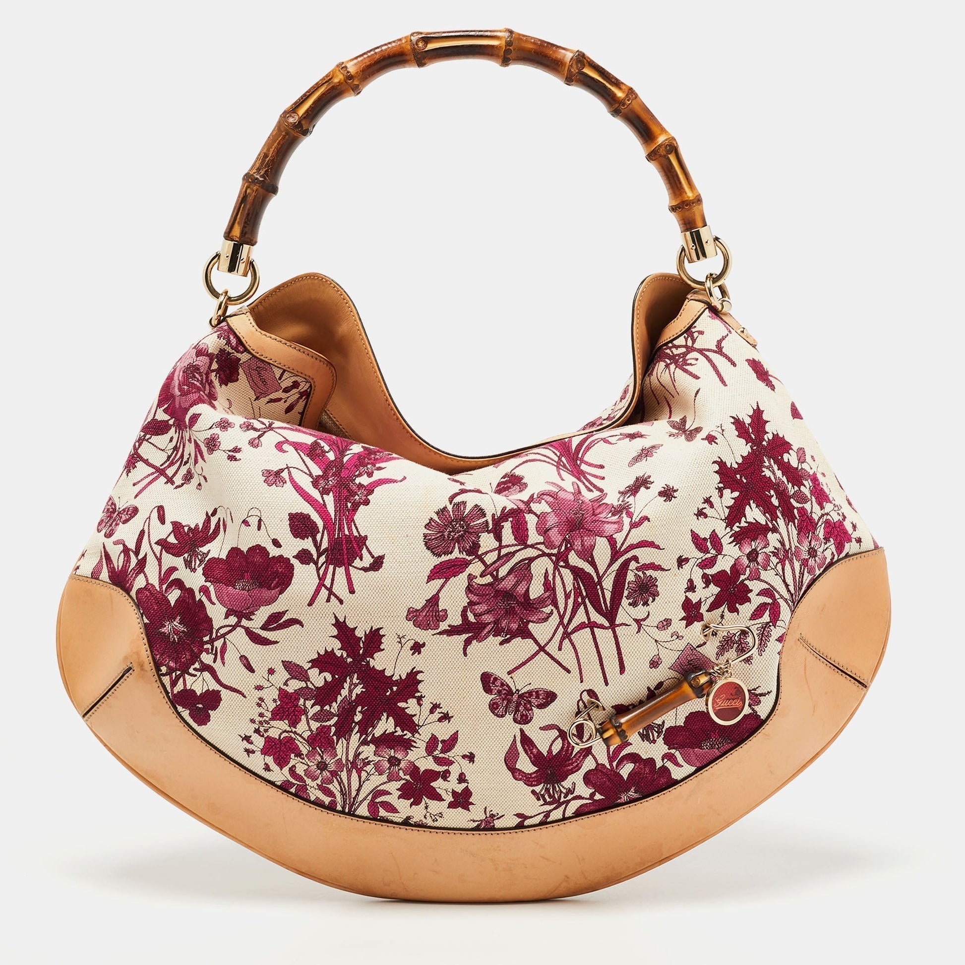 Gucci Lou Leather Canvas Shoulder Bag