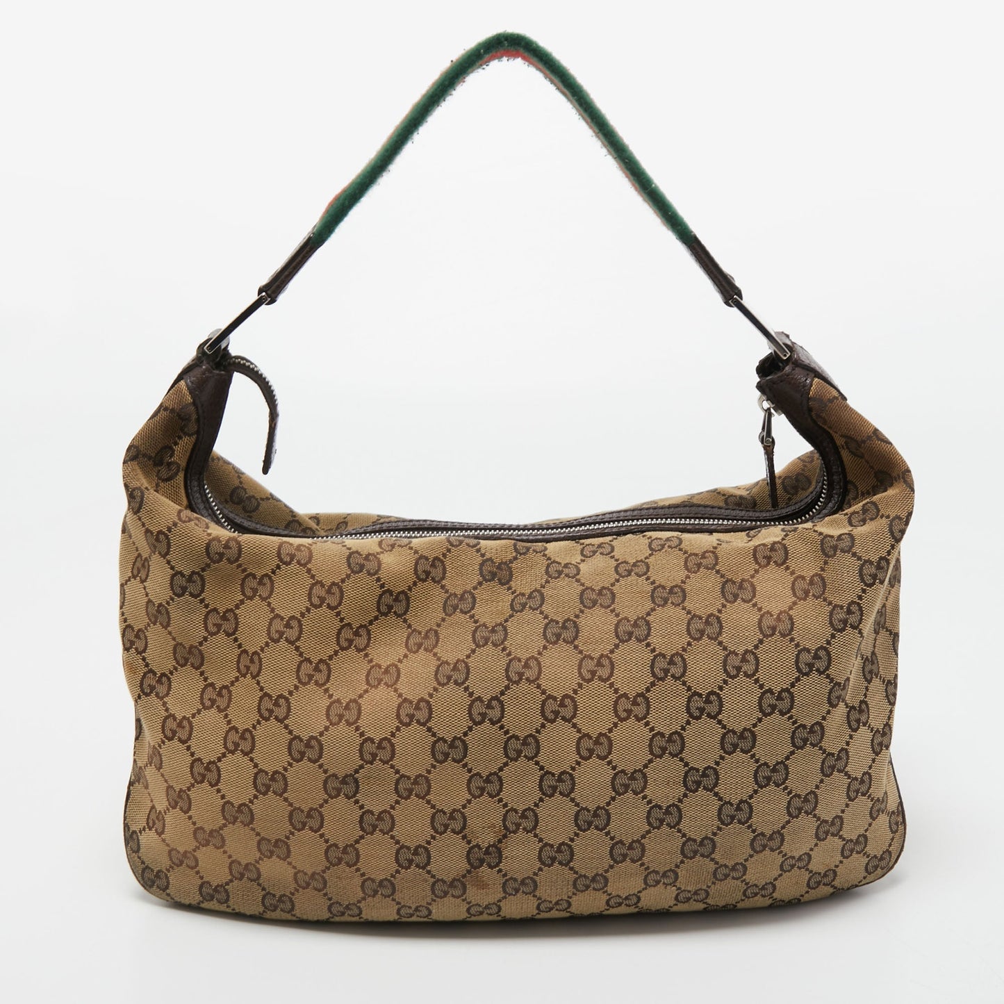 Gucci Lou Leather Canvas Shoulder Bag