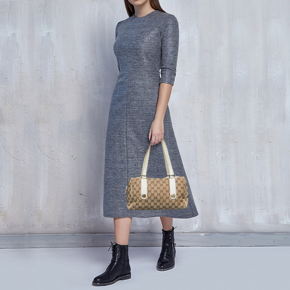 Gucci Boston Leather Canvas Boston Bag Style 2