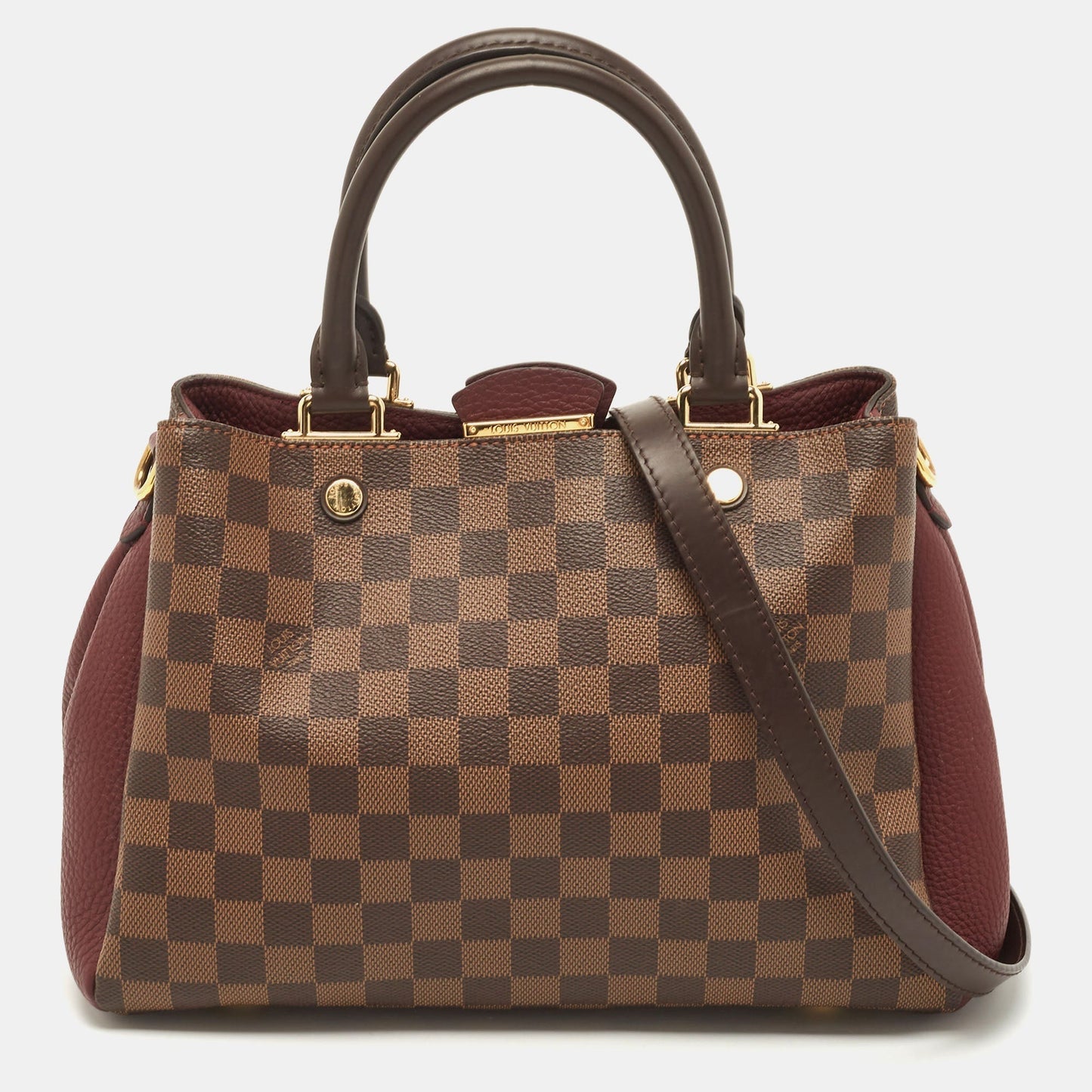 LOUIS VUITTON Bordeaux Damier Ebene Canvas Brittany Bag
