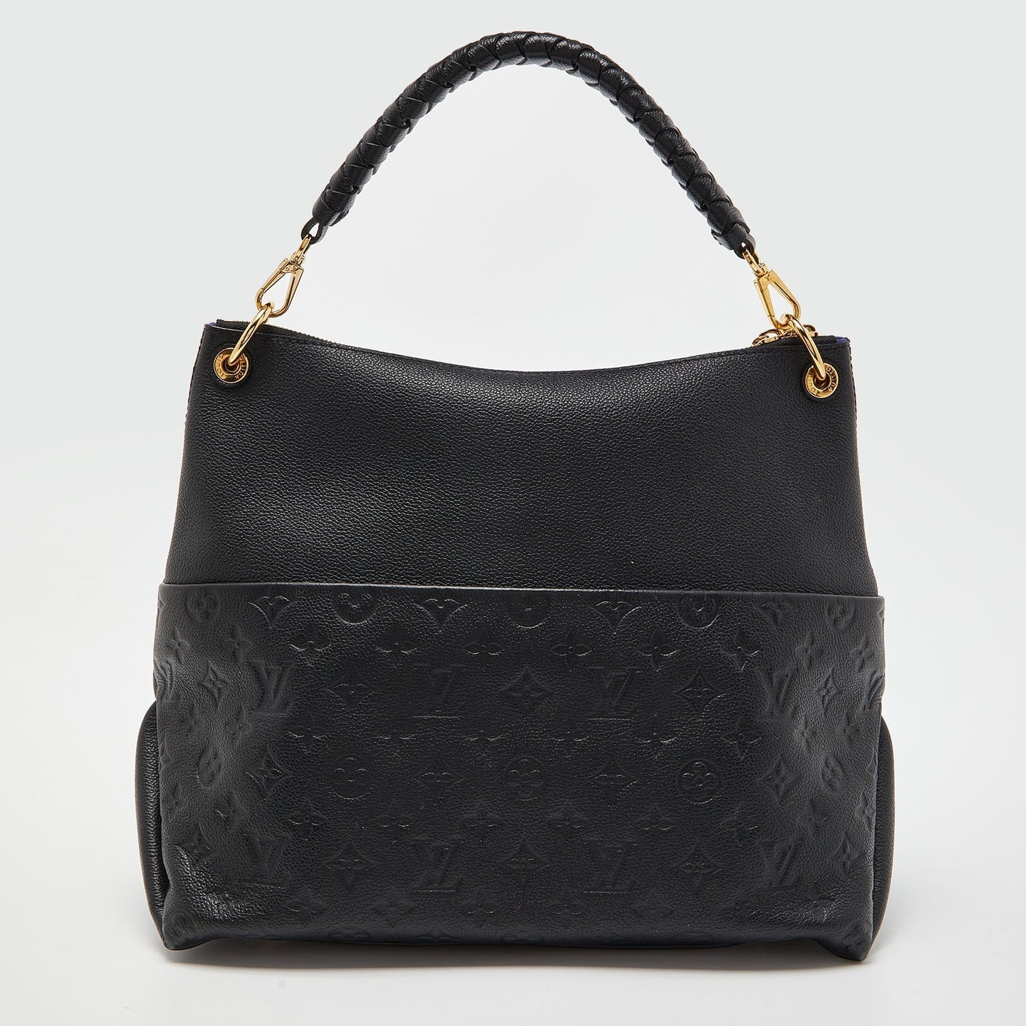 LOUIS VUITTON Black Monogram Empreinte Leather Maida Bag