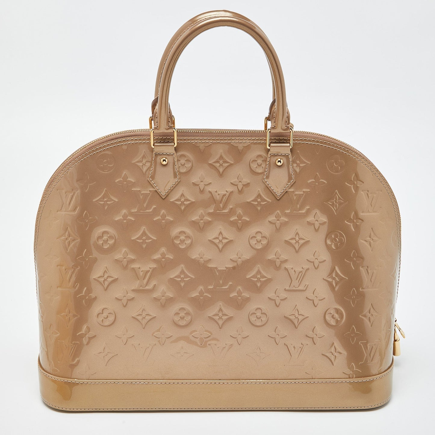 LOUIS VUITTON Beige Poudre Monogram Vernis Alma GM Bag