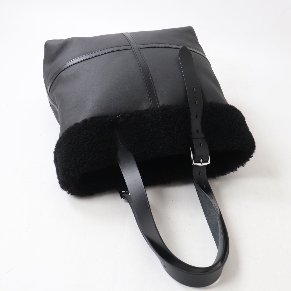 HERMES Tote Bag Taurillon Clemence Cristobal black