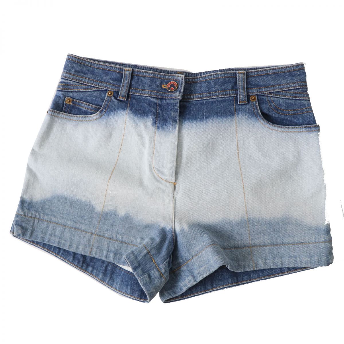 LOUIS VUITTON Shorts Outer: 98% cotton, Outer: 2% polyurethane, Lining: 100% cotton, Part: leather Indigo Blue (Gradation) Women 38