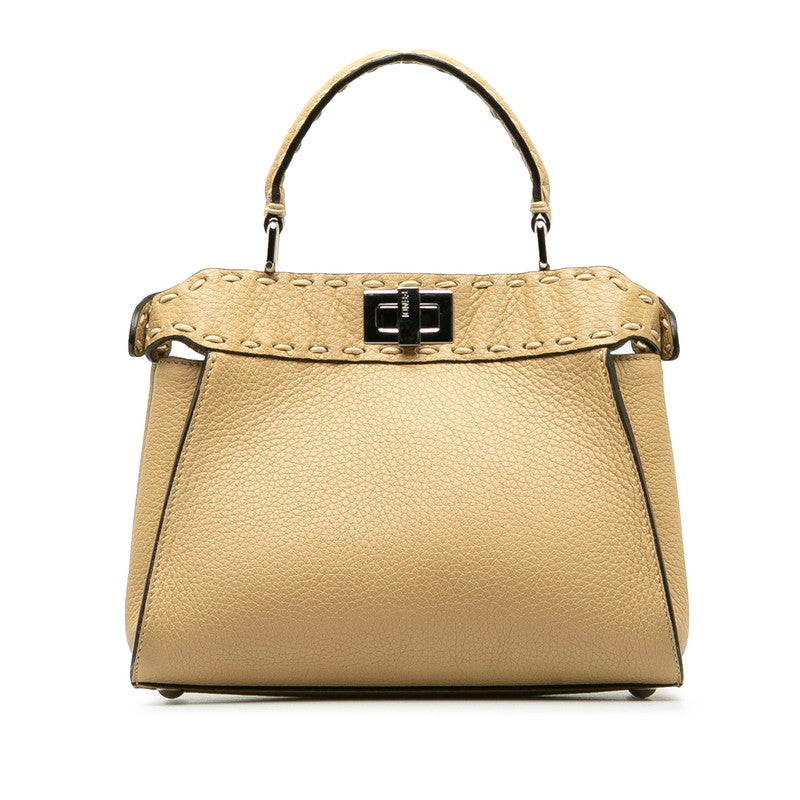 Fendi Mamma Baguette Canvas Leather 2way Bag