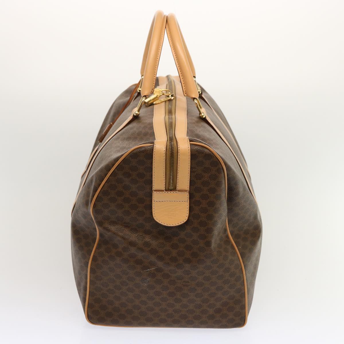 Luxury CELINE Macadam Canvas Boston Bag PVC Brown mr049