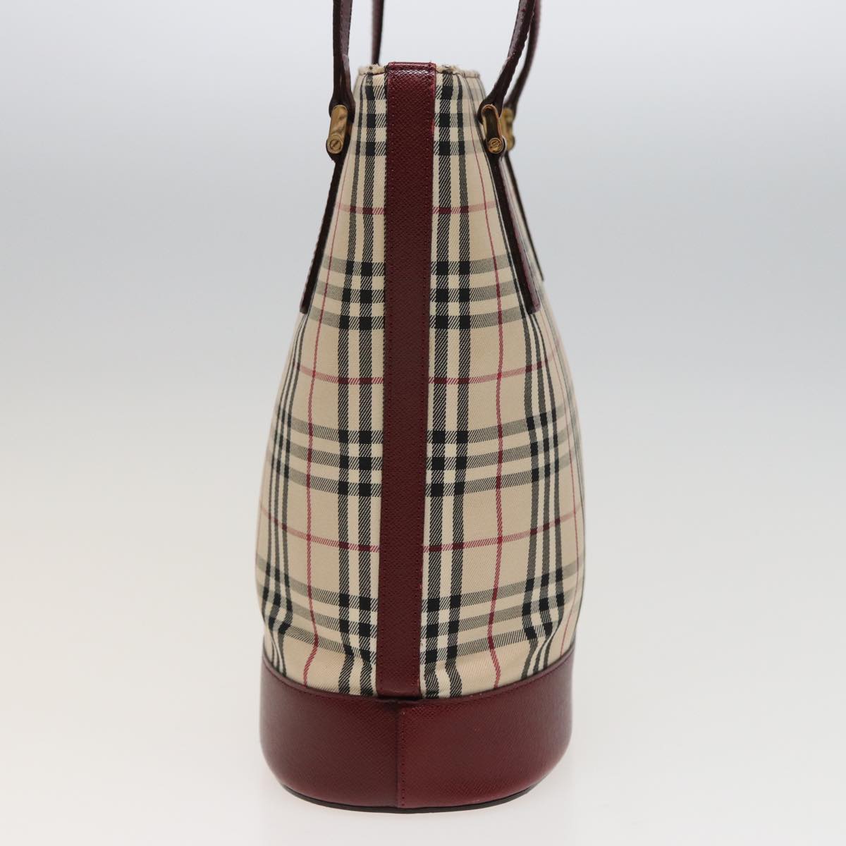 Burberry Nova Check Tote Bag Canvas Beige Auth mr278