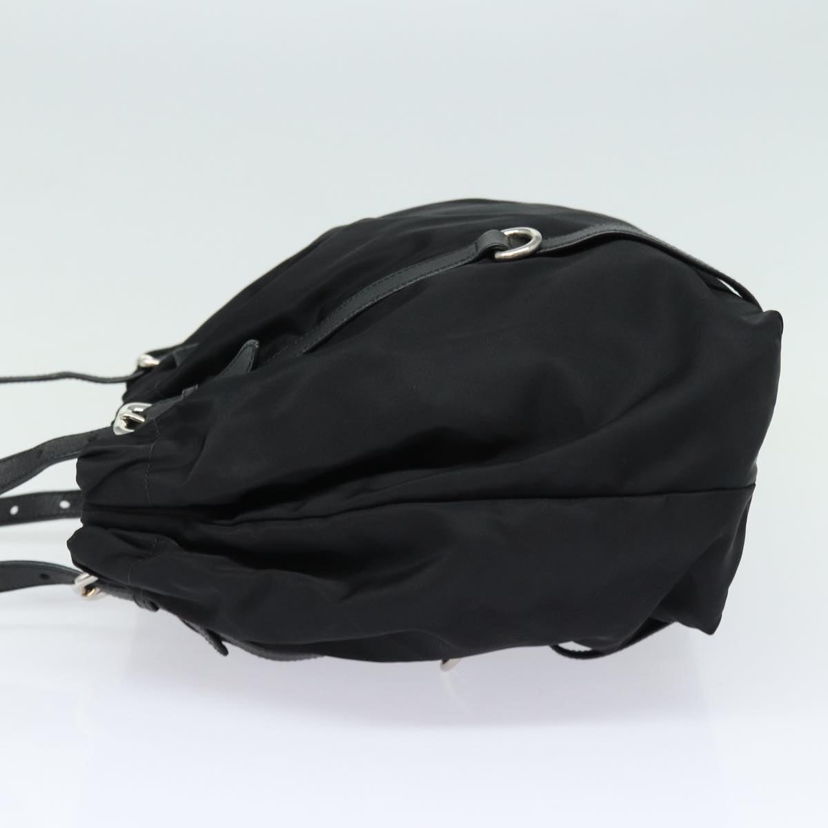 PRADA Ribbon Tote Bag Nylon Black Auth