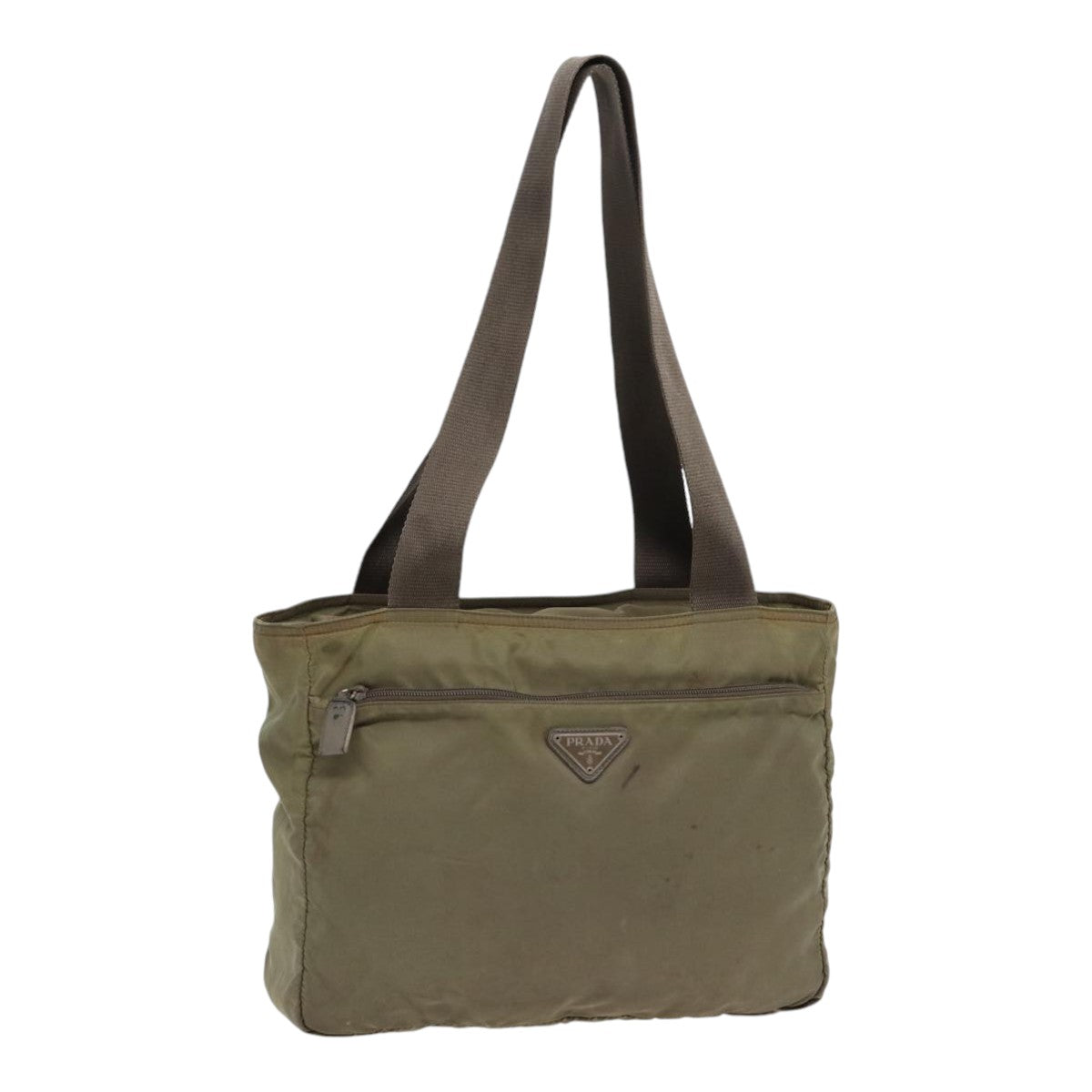 PRADA Tote Bag Nylon Khaki Auth