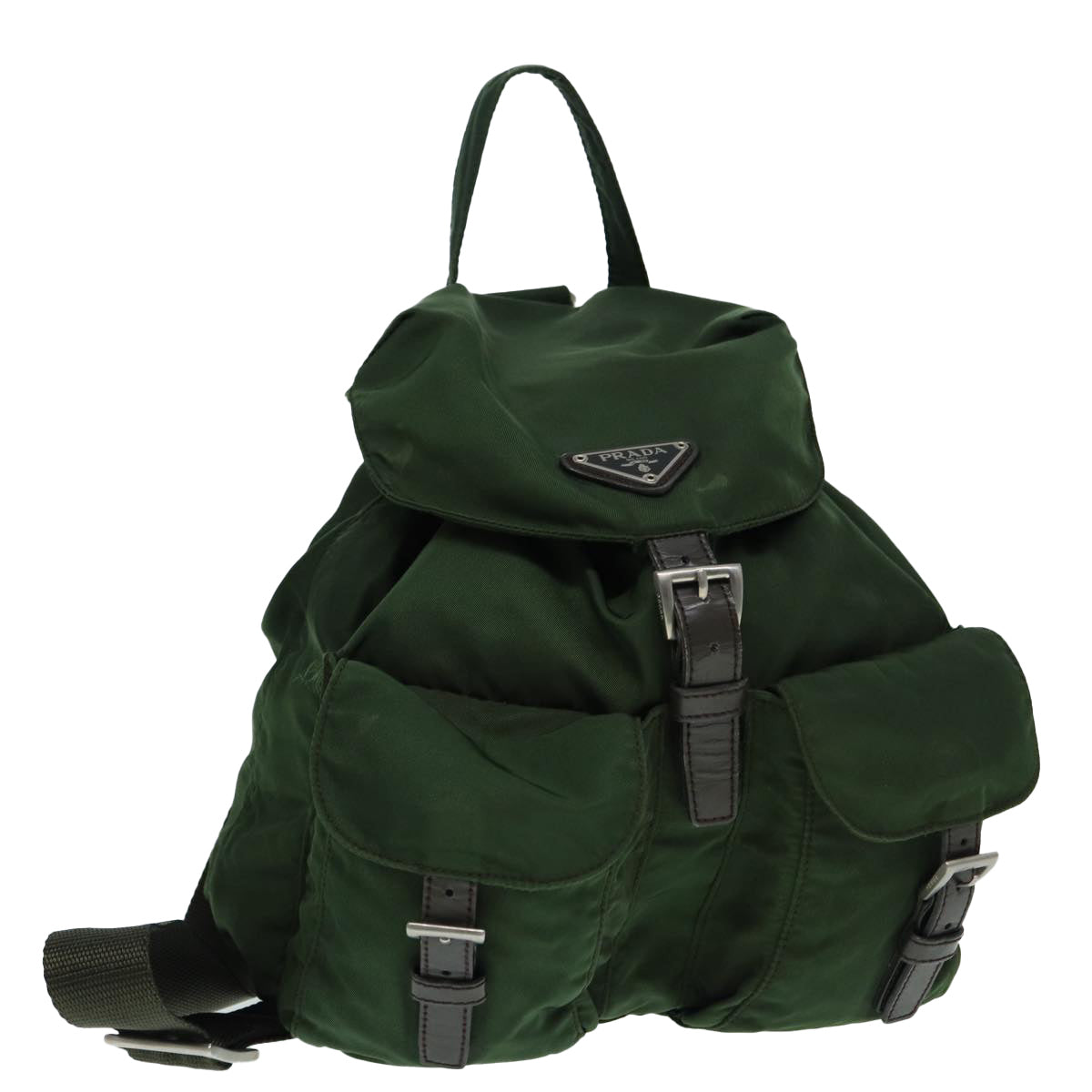 PRADA Backpack Nylon Green Auth