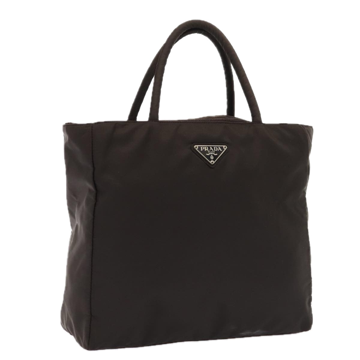 PRADA Hand Bag Nylon Brown Auth