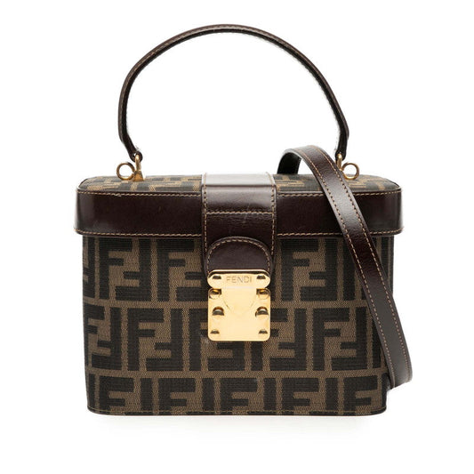 Fendi Zucca Canvas Leather 2way Shoulder Bag