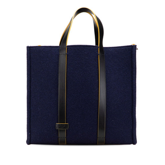 Fendi 7VA390 Wool Leather Tote Bag