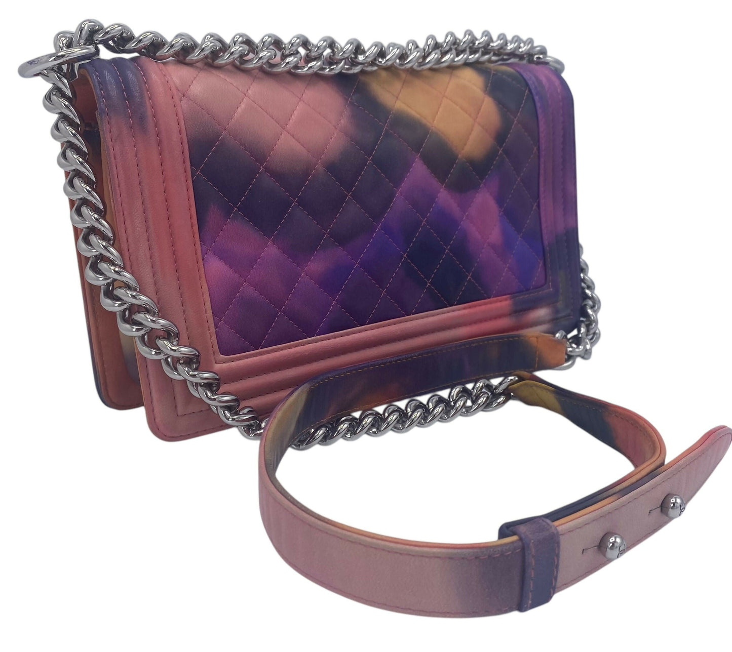 Chanel 15P Limited Edition Flower Power  Medium Lambskin Boy Flap Bag