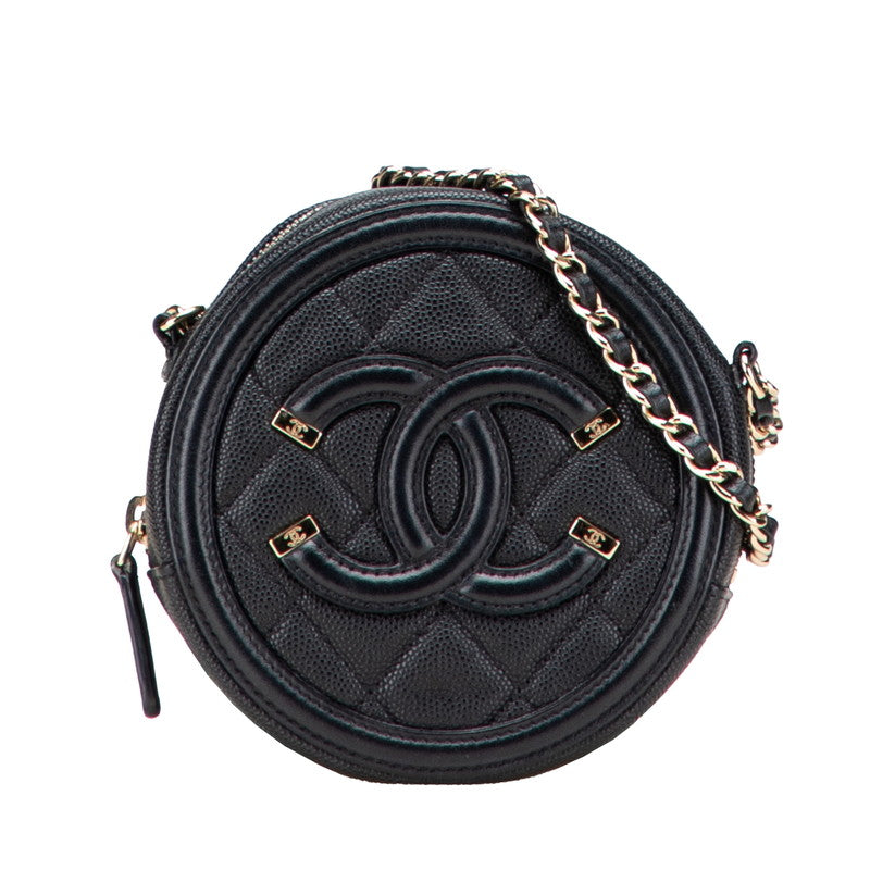 Chanel Coco CC Filigree Matelasse Caviar Shoulder Bag