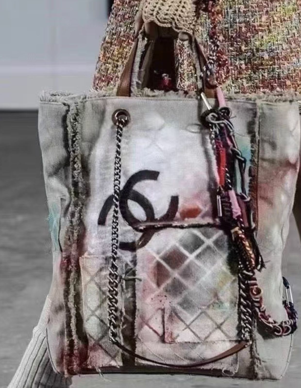 Chanel graffiti tote bag