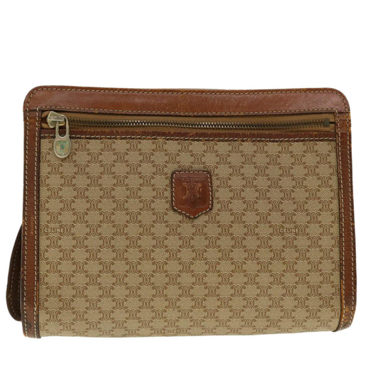 Luxury CELINE Macadam Canvas Clutch Bag Beige ny235