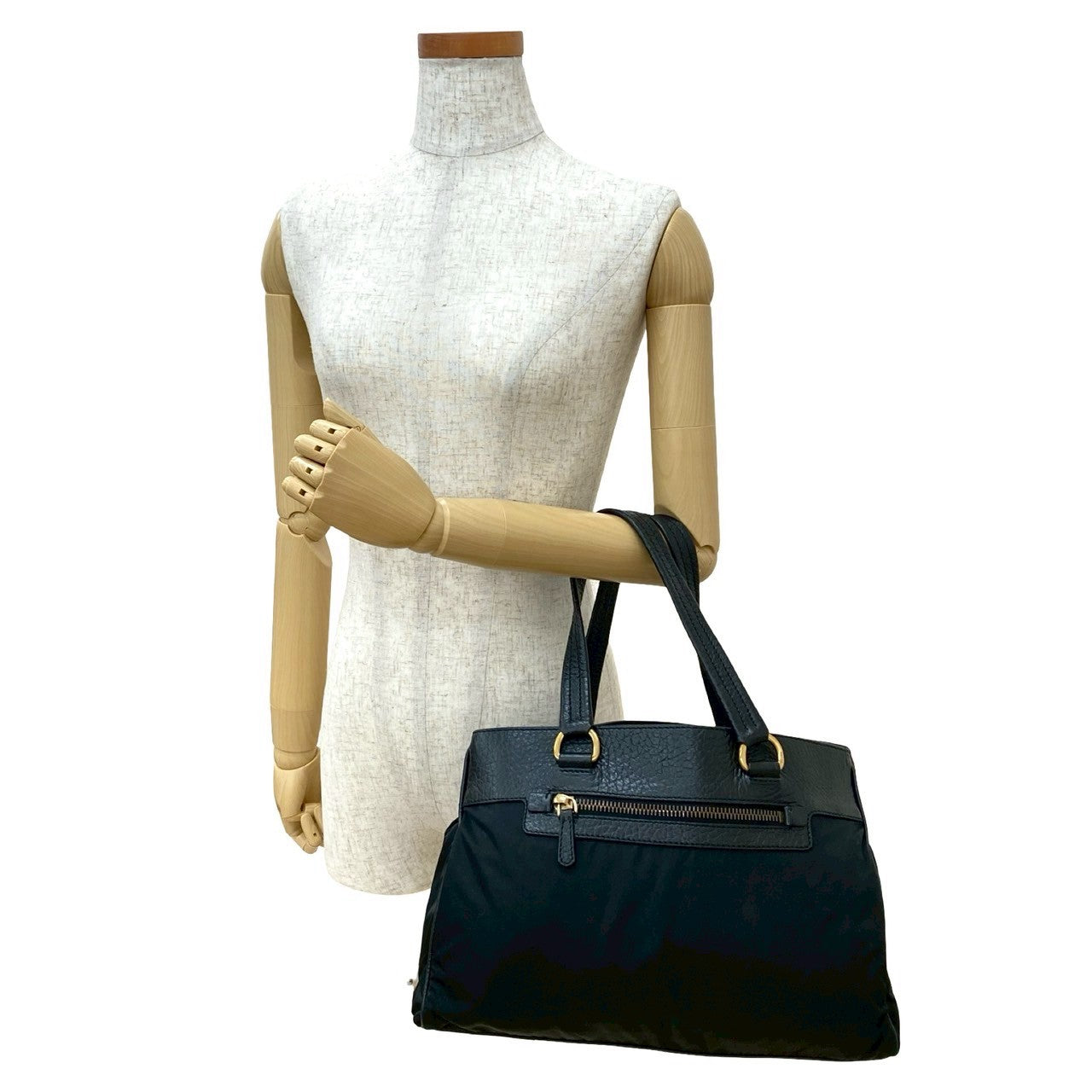 Prada Handbag Leather Nylon Handbag