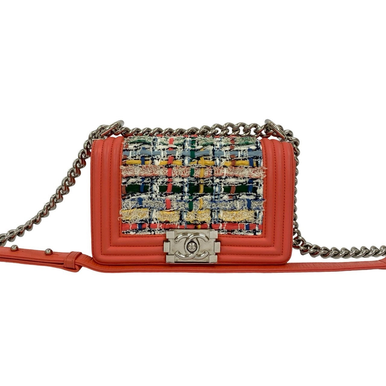 Chanel Boy Chanel Leather Tweed Shoulder Bag