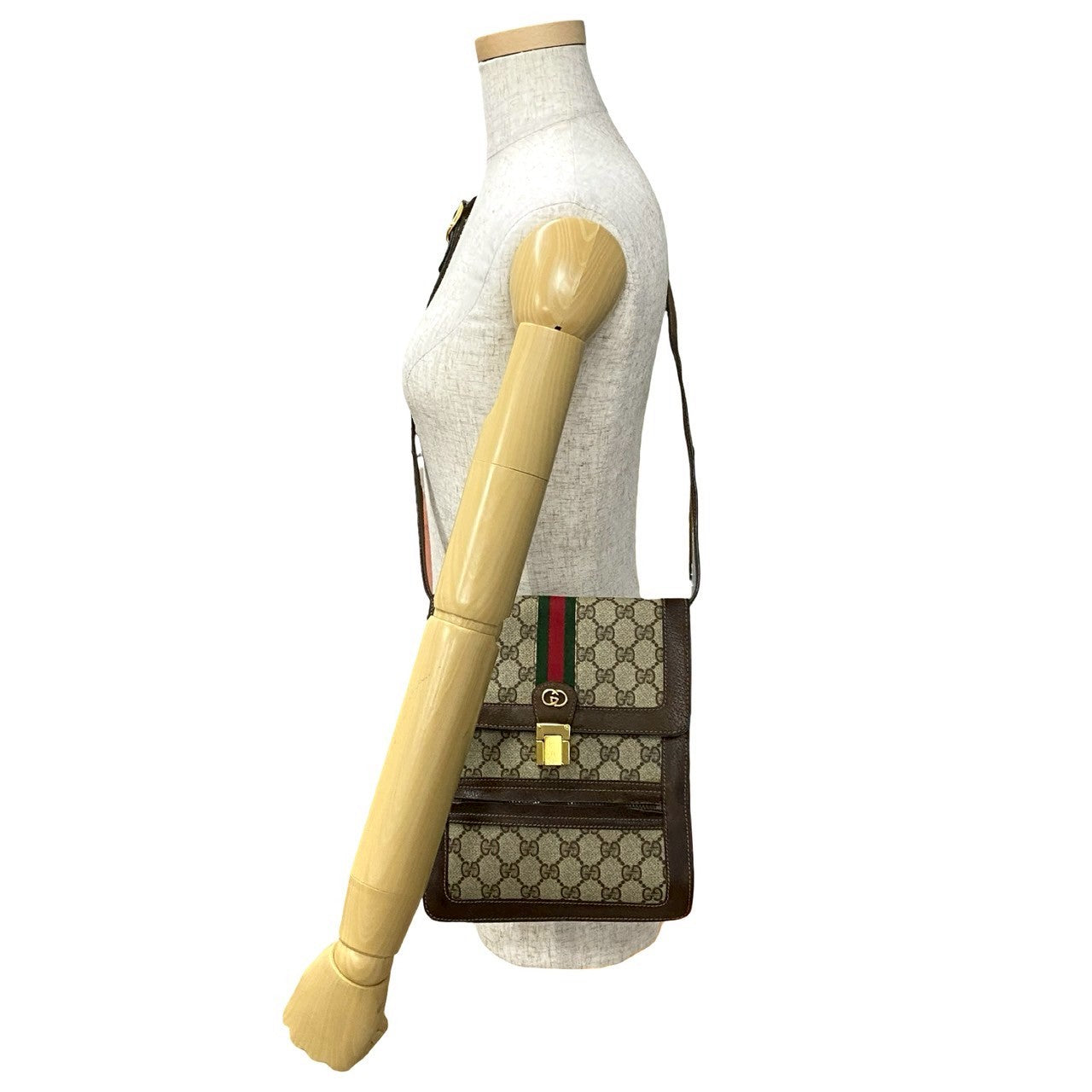 Gucci Old Gucci GG Logo PVC Leather Shoulder Bag