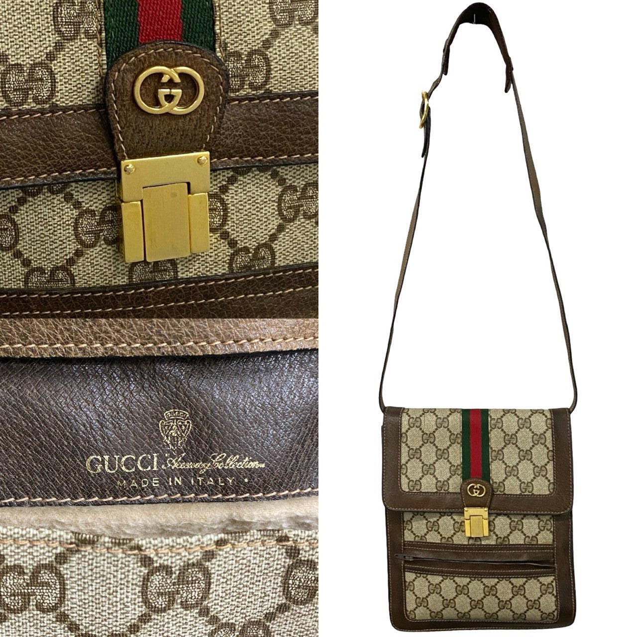 Gucci Old Gucci GG Logo PVC Leather Shoulder Bag