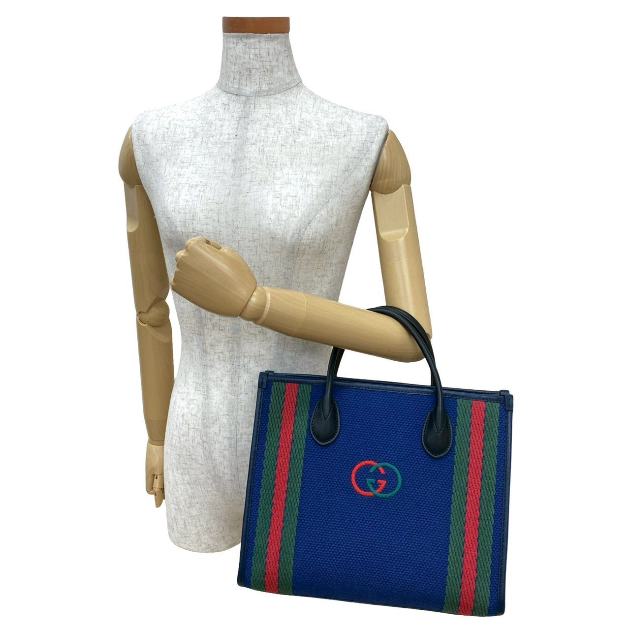 Gucci Interlocking G Canvas Leather Handbag