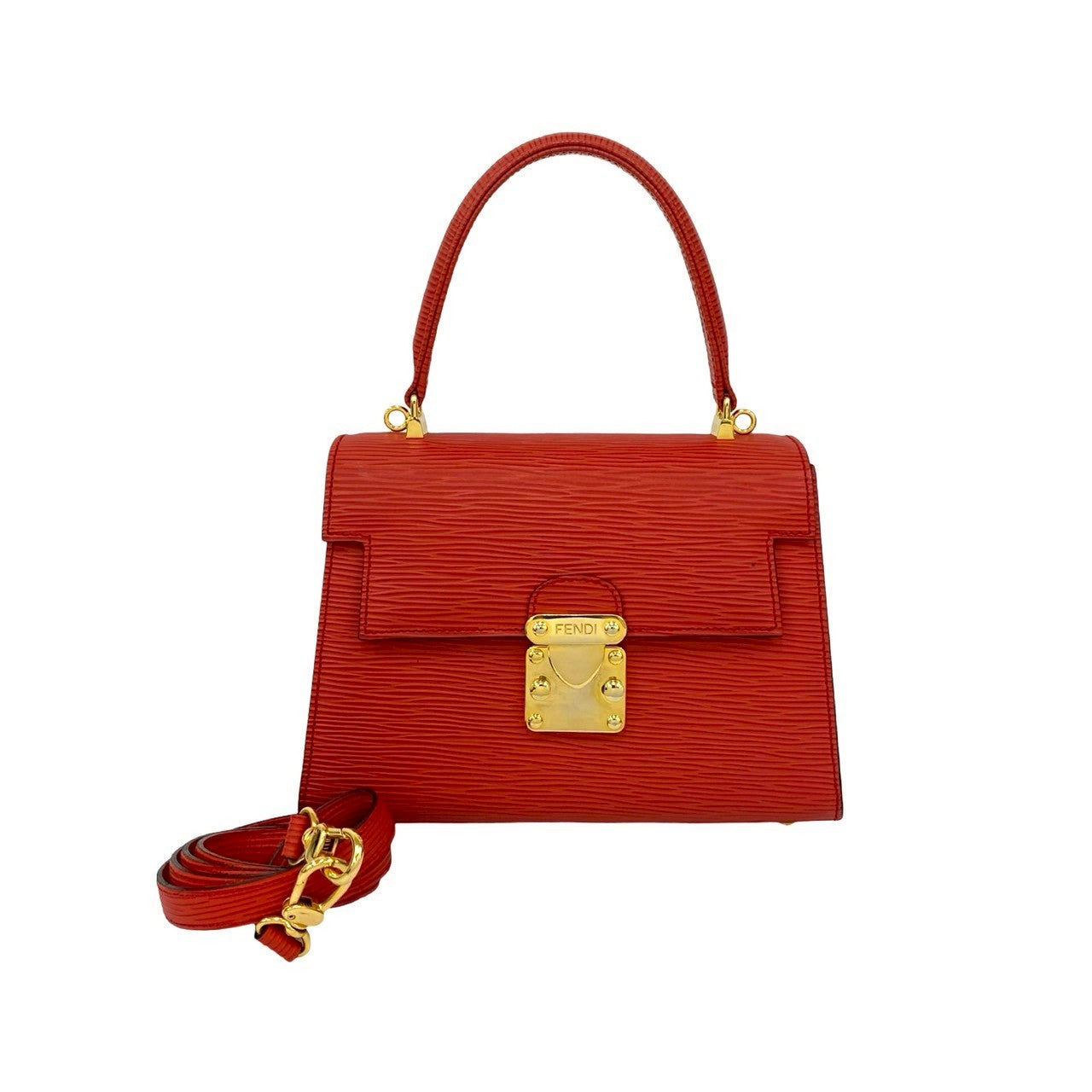 Fendi Canvas Leather Shoulder Bag